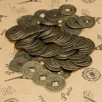 100BUC Feng Shui Chinez Oriental Împărat Bani Vechi Monede Noroc Avere Avere