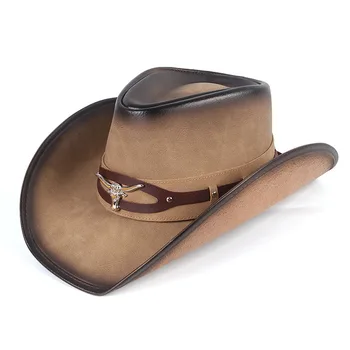 Clasic Unisex Din Piele, Pălării De Cowboy Femei Bărbați Vest Pălărie De Cowboy Pentru Tata Domn Doamna Sombrero Hombre Jazz Capace Pachet Bun