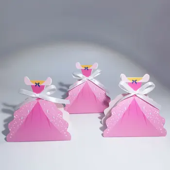 Partidul Favoare Trata Cutie de Design de Rochie de Printesa Bomboane Cutie de Cadou pentru Prinzessin Temă Ziua de naștere Copil de Dus Provizii de Nunta de Decorare