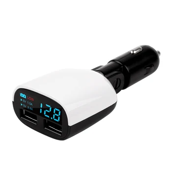 Incarcator auto 12/24V Adaptor Bricheta Splitter cu Dual USB Voltmetru Digital cu LED Lumina de Noapte QC 3.0 Încărcare Rapidă pentru Telefon Tableta