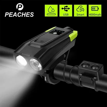 LED Smart Inducție Față de Bicicletă Lampa 800 Lumen USB Reîncărcabilă Lumina Bicicleta Cu Corn Noapte Siguranță de Echitatie Bicicleta Lanterna