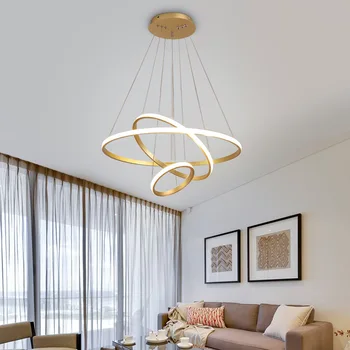 2022 LED-uri Moderne Lustra Pentru Sufragerie Living Bucatarie Dormitor Lampă de Pandantiv Inel Rotund Perdeaua de Lumină