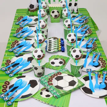 Fotbal Petrecere Veselă de Unică folosință de Fotbal Placa Cupa Cuțit Furculiță Zi pentru Copii Decor Petrecere de Ziua Decoratiuni Copii Provizii