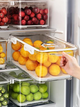 Frigider Organizator Containere clasa Alimentare Legume Fructe Sigilate Conservarea Cutie de Frigider Congelator Recipiente de Bucătărie Organizator