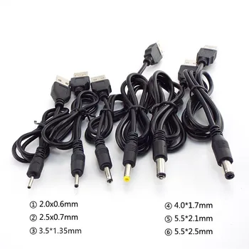 USB-UN Mascul de la DC 2.0 0.6 2.5 3.5 1.35 4.0 1.7 5.5 2.1 5.5 2.5 mm cablul de alimentare Mufa Jack cablu de extensie conectorul de încărcător