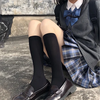 Lolita Sexy Femei Ciorapi Drăguț Alb Negru Sosete Lungi Peste Genunchi, Coapsa Inalta Șosete Anime Cosplay Picioare Fete Ciorapi De Compresie