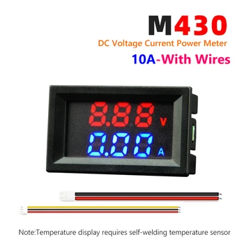 Voltmetru Digital Ampermetru M430 DC 0-100V 10A 50A 100A Dual LED Detector de Tensiune de Curent Contor de Energie Panel Amp Volt Ecartament