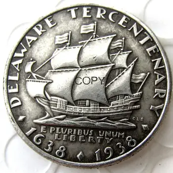 Statele UNITE ale americii 1936 Delaware Comemorative Jumătate de Dolar de Argint Placat cu Copia Fisei