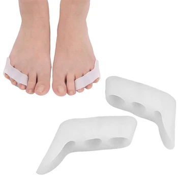 2 buc=1pair Silicon Tep Separator de Protecție Triplu Gel pentru Suprapunerea Inflamație la picior Corector Picioare Ameliorarea Durerii de Îngrijire Picior Pedichiura