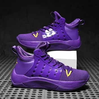 Violet Designer de Moda High-top Barbati Baschet Pantofi Dimensiune 36-46 Glezna Baschet Ghete Barbati Sport Coșuri de Adidasi pentru Femei Barbati