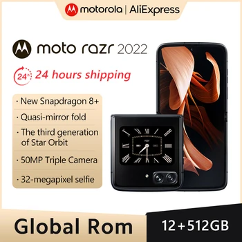Global Rom Motorola Moto razr 2022 5G Pliabil 144Hz Ecran Dolby ATMOS Snapdragon8+Gen1 50MP Camera HDR10+ 32W AF Camera frontala