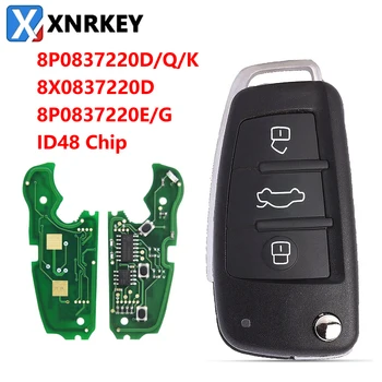 XNRKEY 3 Buton de Telecomanda Cheie Auto cu Cip ID48 315/434Mhz pentru Audi A3 S3 A4 S4 TT 2005-2013 8P0837220D/Q/K 8X0837220D 8P0837220E/G