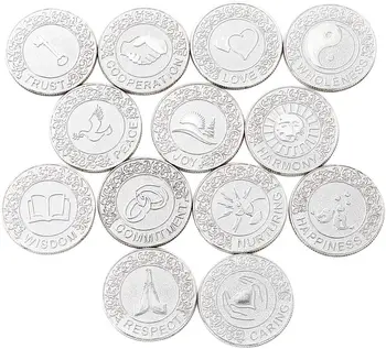 13 buc engleză Nunta Arrhae Unitate Monede Set cu Carte, Cutie Nunta Arras de Boda Cristiana Ceremonia de Nunta Cuplu Mireasa Cadou