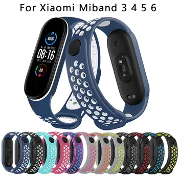 Curea de ceas Pentru MiBand 3 4 5 6 Silicon Watchband Încheietura mâinii Bratara Smartwatch Respirabil Accesorii Xiaomi banda a 3-a 4 band5 band6