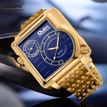 Oulm de sex 5122 de Lux pentru Bărbați din Oțel Inoxidabil de Aur Trupa de Moda Impermeabil Cuarț Ceas Pentru Omul Ceas Reloj Hombre