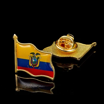 Ecuador Flutura Steagul Epoxidice Placat cu Aur Pălărie/Sac/ broșă Broșă en-Gros Mândrie Made in China