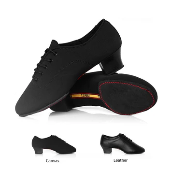 Bărbați adulți Pantofi de Dans latino Pantofi Două Tălpi de piele de Căprioară Moale Pantofi de Dans cu Toc de 4.5 cm Masculin Panza din Piele Superioară DS100