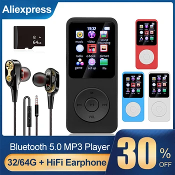 Mini Walkman MP3 Player 1.8 inch Multi-limba Bluetooth 5.0 Student Muzica MP3 MP4 Player USB 2.0, Jack de 3,5 mm pentru Windows