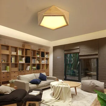 LED-uri moderne din Lemn Lumini Plafon În Formă geometrică lamparas de techo Pentru Dormitor, Balcon, Coridor, Bucatarie Corpuri de Iluminat