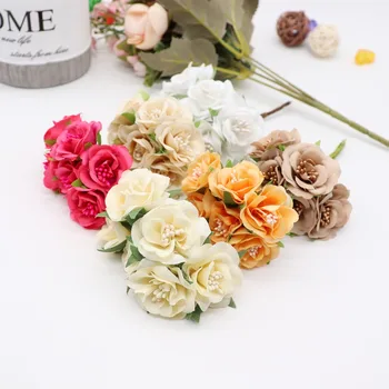 6pcs/Buchet Galben Stamen Cires Flori Artificiale Pentru Nunta Decor Acasă Accesorii Florale Scrapbooking DIY Meșteșug Consumabile