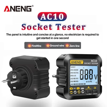 ANENG AC10 Socket Plug Tester Detector de Zero Linia de Foc de Polaritate Faza Verifica Detectorul de Fază SUA/UE Plug Multimetru Digital Tester
