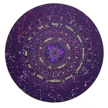 Runda Pendul Divinație Tampon De Cauciuc De Tarot Card Pad Rune Masă De Altar Mat Constelație Magica Joc De Bord Oracle Carduri De Masă