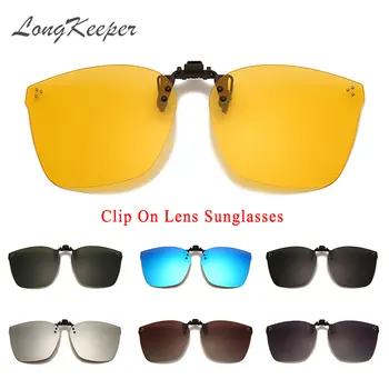 LongKeeper fără rame, ochelari de Soare Polarizat Lentile Clip de Pe Ochelari Pentru Barbati Femei Nit Flip Up de Conducere Ochelari de vedere de Noapte Lentile UV400