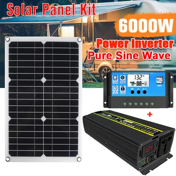 3000W/4000W/6000W Pure Sine Wave Inverter Set Complet 20W Panou Solar Mono Putere Sistem Home Kit Complet cu Controler Solar 30A