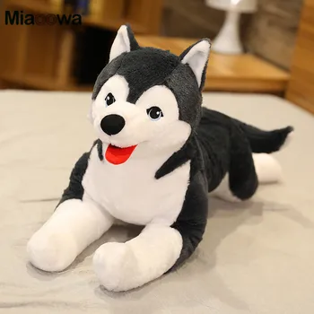 70cm Realiste Câine Husky Jucărie de Pluș de Simulare Câine Împăiat Animale Jucării pentru Copii Moale Baby Doll Copii Fata de Minunat Cadou de Ziua de nastere
