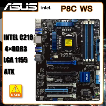 1155 Placa de baza ASUS P8C WS DDR3 Placa de baza USB2.0 ATX 4 X PCI-E X16 Intel C216 Placa de baza Core i3-2130 i5-2405S procesoare procesoare