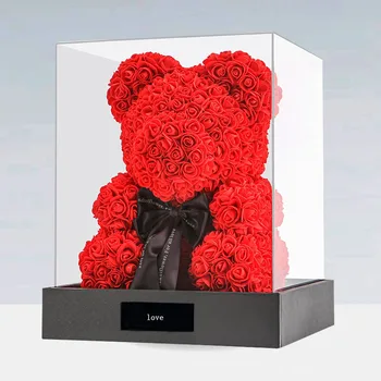 rose urs de flori de Ziua Îndrăgostiților ursuleți de pluș 14 culori de Vacanță de Înaltă calitate DIY cadouri de Craciun cadou de nunta de decorare 25 cm