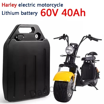 Batería de litio para coche eléctrico Harley, rezistenta al agua, 18650, 60V, 40Ah, para bicicleta, scuter citycoco plegable de