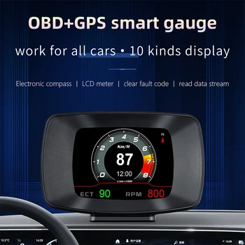 WYING P13 OBD2 GPS HUD Head Up Display Multifuncțional Computer de bord RPM Consumul de Combustibil, Temperatura Apei, Viteza de Metru
