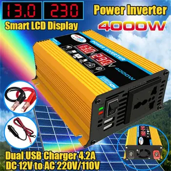 4000W Putere Invertor 12V 220V Sinusoidală 12V la 220V pentru Acasă Converter S12V 230V Generator Cu LCD de Încărcare Frecvență Invertor