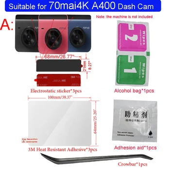 Pentru original 70mai Dash Cam a400 Dash Cam Inteligent 3M Film și Statice Autocolante, pentru 70mai 4K A400 DVR Auto 3M film titularul 3pcs