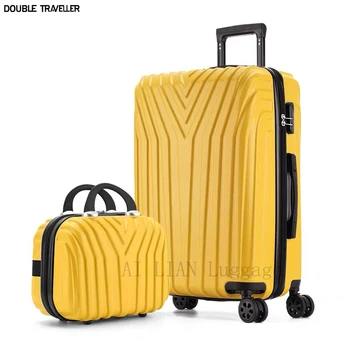 Geantă de voiaj cu roti spinner Femei cărucior de bagaje set de 20 de inch transporta pe valiza 29