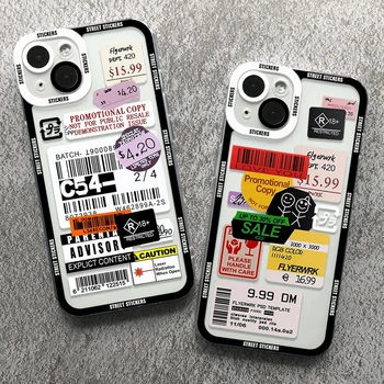 Moda Autocolante Telefon Caz Pentru iPhone 14 13 12 11 Pro Max Mini XS X XR SE 7 8 Plus husă Moale