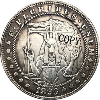 Hobo Nichel 1893-S UNITE ale americii Morgan Dollar COIN COPIA Tip 161