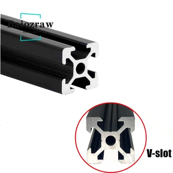 1BUC-Negru 100-800 mm 2020 V slot pentru Profil de Aluminiu de Extrudare Pentru Imprimantă 3D Masina de Gravura CNC Fotografiere Piesa de prelucrare a Lemnului DIY