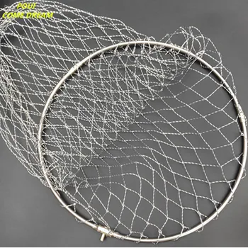 solide din oțel inoxidabil cu inel de nailon puternic linie D40cm-60cm net de aterizare de cap plasă de pescuit de pescuit rețea turck net dipneting