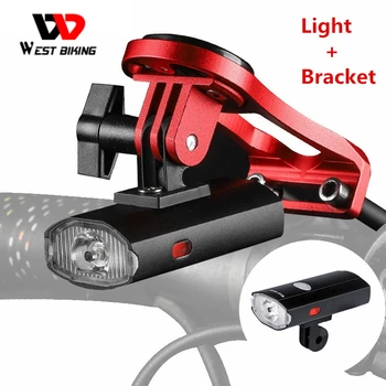 WEST BIKE Biciclete de Lumină USB Reîncărcabilă LED Biciclete Lampă Față Cu Gopro Suport Titularul Lumina Lanterna Far Pentru Bicicleta