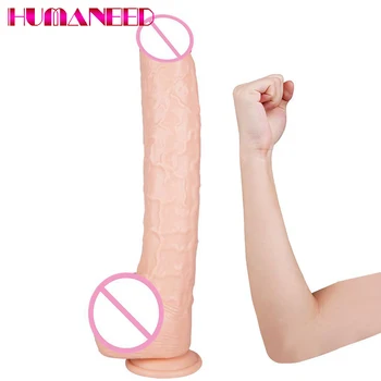 41*7cm Super Mult Imens Vibrator ventuza Realist Penis Mare Curea-pe Scula Penisul Lesbiene Jucarii Sexuale Pentru 18+ Adulti Femei Gigant