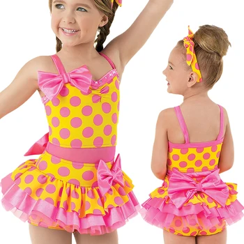 Frumoase Costume pentru Copii Buline Rochie de Dans Drăguț Arcuri de Performanță Purta pentru Copii Fete