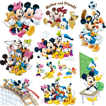 Disney Mickey Minnie Mouse Fier pe Patch-uri de Fier pe Vinil pentru Haine Parches Termoadhesivos Para Ropa de Transfer de Căldură Autocolante