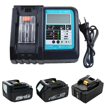 Baterie Li-ion Încărcător Pentru Makita 14,4 V BL1830 18V BL1430 DC18RC DC18RA Instrument de Putere 3A Curent de Încărcare Cu Ecran cu LED-uri Port USB