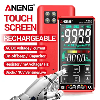 ANENG 621A Inteligent Multimetru Digital cu Ecran Tactil de încărcare USB 9999 Contează True RMS Auto Gama Voltmetru, temperatura de Testare Metru