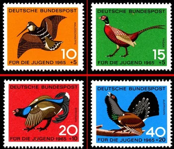 4buc/Set Nou Germania Post de Timbru 1965 Păsări și Animale Sălbatice Stamps MNH
