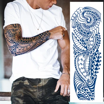 Impermeabil Tatuaj Temporar Autocolant Totem Mari Bratul Suc de Tatuaje Pentru Barbati Femei Body Art Autocolant Full 2 săptămâni ultima Tatoo