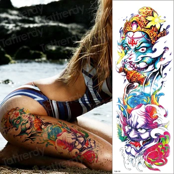 mari bratul impermeabil tatuaj sexy tatuaj pentru femei tatuaje temporare picior pește de culoare de apă autocolant tatuaj corpul detașabil de artă