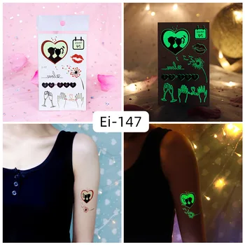 Tatuaj Autocolante Luminoase Copii Fata Temporare Tatuaje False Strălucire Pasta pe Fata Braț Picior pentru Femei Body Art Linie Floare de Dragoste Autocolant